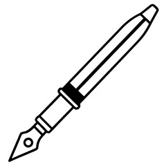 Fountain Pen Line Art Vector Design