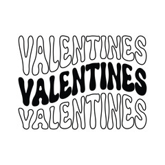 Valentines typography wave style vector art