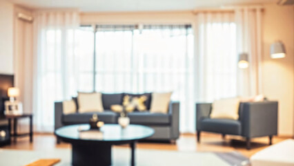 Abstract blur living room interior for background