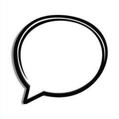 A simple black outline of a speech bubble on a white background, evoking communication and conversation.