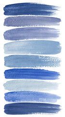 Blue watercolor swatches, artistic brush strokes, textured background, abstract design, versatile for graphics.