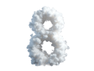 Cloud Number 8 Isolated on Transparent Background, Number 8 Made by Cloud – Creative Cloud Design.
