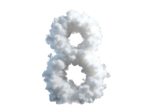 Cloud Number 8 Isolated on Transparent Background, Number 8 Made by Cloud &ndash; Creative Cloud Design.