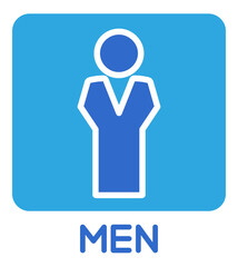 wc men's restroom sign