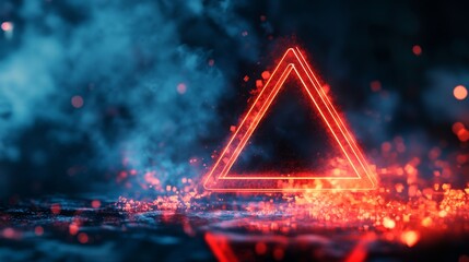 triangle caution warning sign for notification error and maintenance concept, network security, computer virus detected data protection.