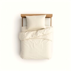 Top view of single bed and double. Interior design furniture template.