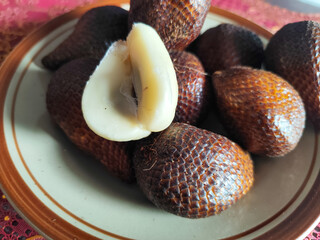 Salak fruit is a snake fruit. Salak is a fruit that tastes very good with a slightly rough skin texture.