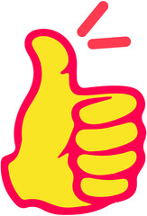 Cartoon thumbs up illustration
