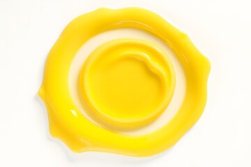 A vibrant yellow plate resembling an egg, showcasing a playful design.