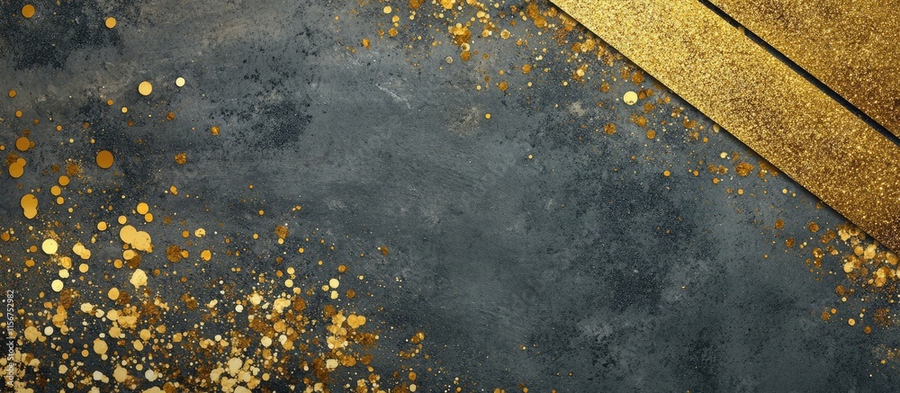 Poster elegant gold and gray glitter background with subtle texture and generous empty space for text overl