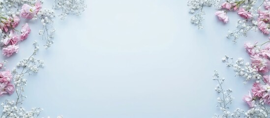 Flower arrangement workshop for brides with floral decorations and empty space for wedding planning text or announcements