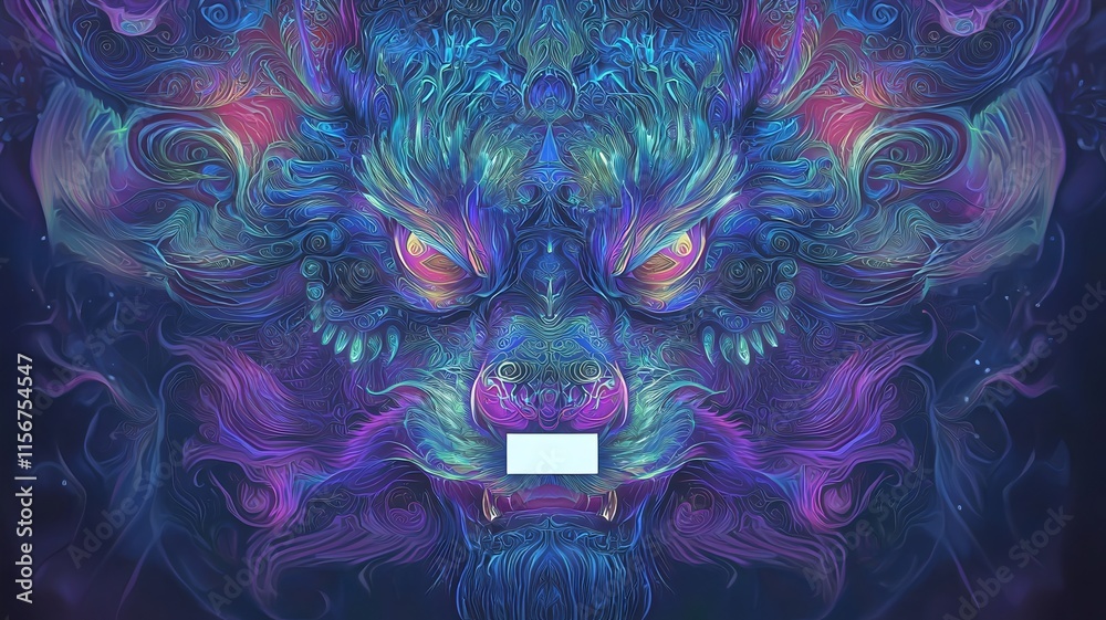 Poster vibrant and captivating psychedelic chinese new year background featuring swirling patterns in dazzl