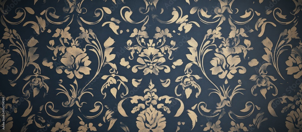 Poster elegant floral damask texture on dark background with blank space for custom text or branding use