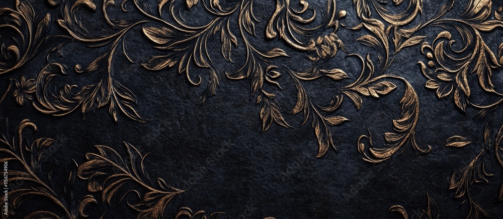 Poster elegant embossed fabric background with intricate floral designs and ample empty space for text or b