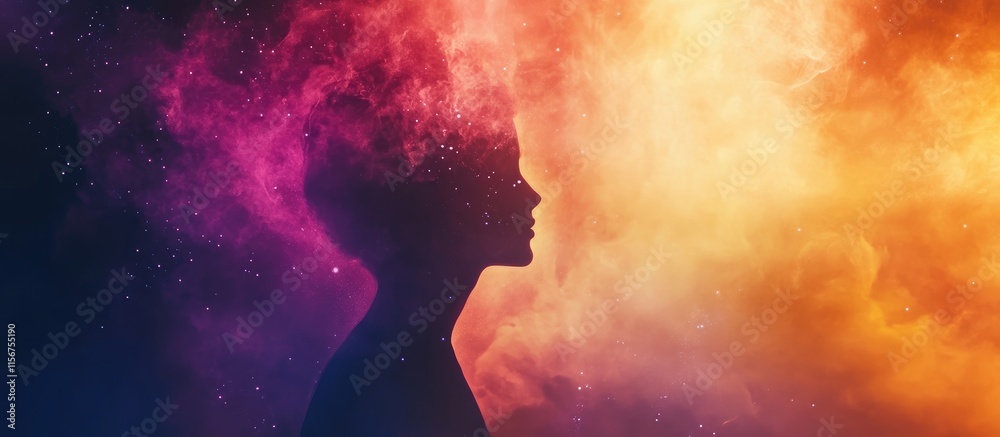 Poster surreal abstract background with vibrant colors and flowing motion representing creativity with ampl