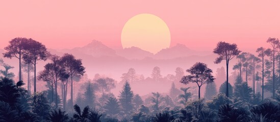 Endangered Forest Concept at Sunrise with Tranquil Landscape and Space for Text Use in Conservation Awareness and Eco-Friendly Campaigns