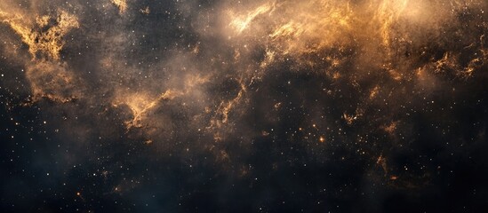 Naklejka premium Abstract Cosmic Background with Dark Tones and Golden Highlights for Text Overlay or Graphic Design Use