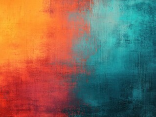 Vibrant abstract texture with orange and teal color blend.