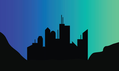 Vector illustration of view city at night, background theme, greeting card, banner, logo, design, social media post, web 