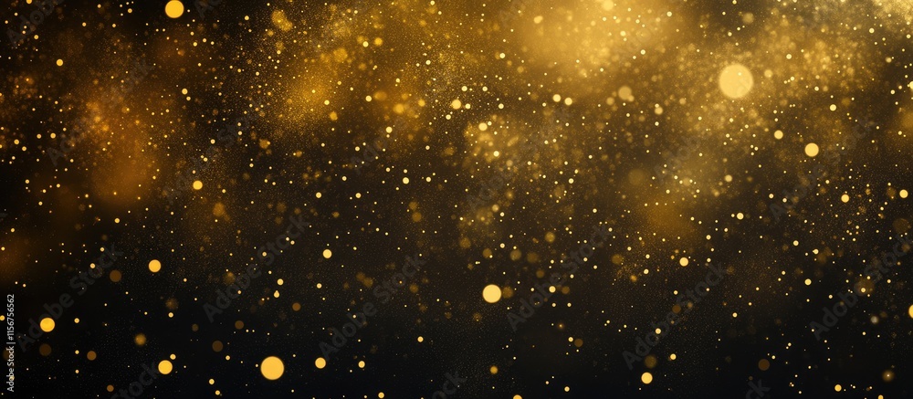 Poster elegant gold and black vector background with shimmering particles and ample space for custom text o