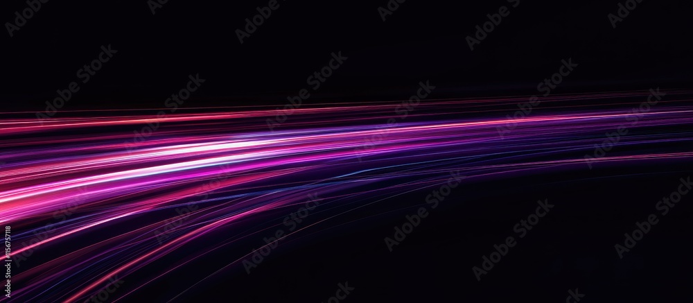 Wall mural dynamic fiber optic light trails background with space for text and technology themes in vibrant col