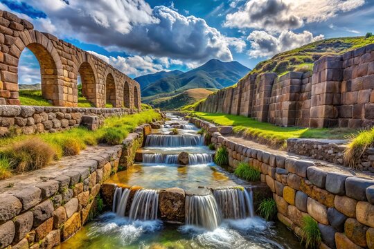 Tipon Cusco Inca Aqueduct: Majestic Andean Engineering, Rule of Thirds Photography