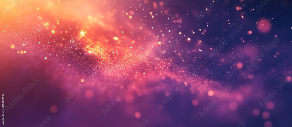 Poster vibrant colorful powder explosion in soft focus with bokeh effect and empty space for text ideal for