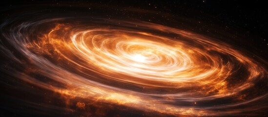 Vibrant swirling nebula with cosmic dust and stellar gases against a dark backdrop ideal for space-themed designs and textual content