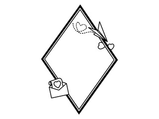 Valentines Frame Line Art Decoration