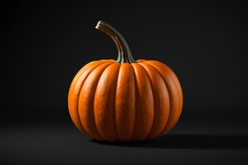 a close up of a pumpkin on a black background