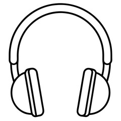 Headphones Line Art Vector Design