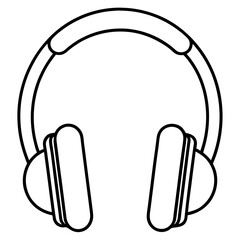 Headphones Line Art Vector Design