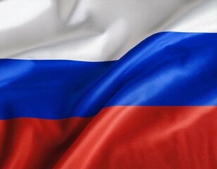 Fototapeta premium Russia flag waving on white background with clipping path. Cliping path is easily cutout the flag. Russia national flag for independence day.