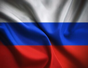 Naklejka premium Russia flag waving on white background with clipping path. Cliping path is easily cutout the flag. Russia national flag for independence day.