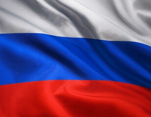 Fototapeta premium Russia flag waving on white background with clipping path. Cliping path is easily cutout the flag. Russia national flag for independence day.