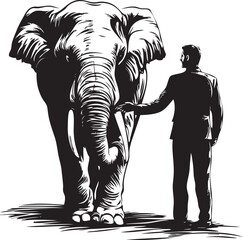 man and elephant