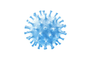 Covid, blue respiratory virus molecule, on white background, in the air. Png clipart 3d seasonal flu, rotavirus, pandemic and epidemic formation, advertising and news