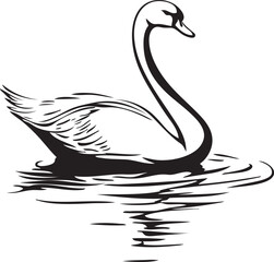 silhouette of a swan