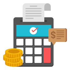 Creative design icon of billing machine