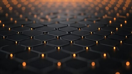 Obraz premium Abstract hexagon pattern background with glowing lights, futuristic and modern design