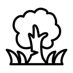 fallen tree Line Icon