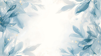 Winter florals watercolor background banner template with empty copy space for text