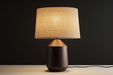 there is a lamp that is on a table with a lamp shade