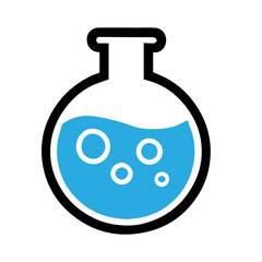 simple chemical flask vector icon flat design