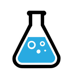 simple chemical flask vector icon flat design