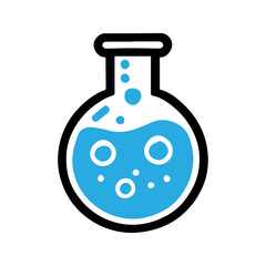 simple chemical flask vector icon flat design