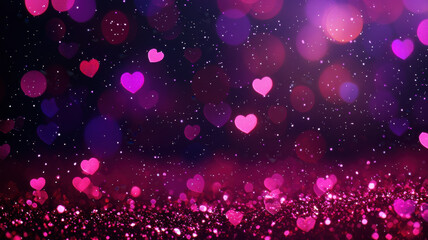 Valentine theme, Romantic hearts and sparkling lights create dreamy atmosphere