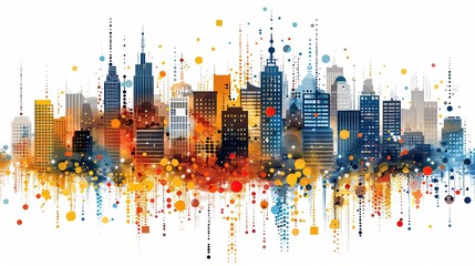 Fototapeta premium flat design, illustration, The Smart City: How technology makes urban living more convenient