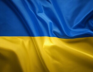Ukraine national flag fluttering