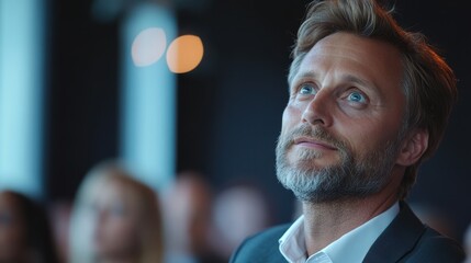 Fototapeta premium The Man with Thoughtful Expression